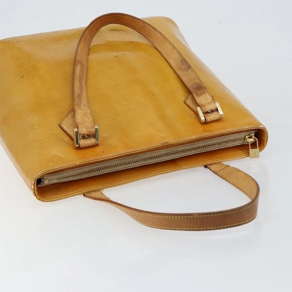 LOUIS VUITTON Monogram Vernis Houston Hand Bag Beige LV Auth - Picture 7 of 16